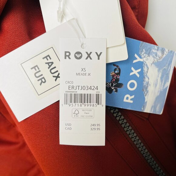Roxy Women's Meade Jacket 'Brick Red' ERJT03424 size XS - Picture 3 of 4